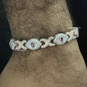 กำไลข้อมือ925เงินมอยส์ซอไนต์คริสเตียนตาปีศาจอินฟินิตี้ของขวัญสุดหรูดีไซน์สำหรับทุกเพศ - Product Image 4