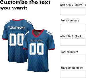 OEM Sublimation Custom <b>Retro</b> Mesh American <b>Football</b> Jersey for Youth Teams Breathable Quick Dry Fabric Youth Sports Uniform - Product Image 4