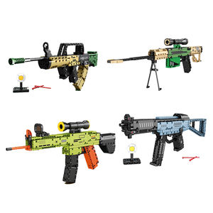 Assembler des pistolets jouets Juguetes Boy Kid Jeu de tir Armes à <span class=keywords><strong>feu</strong></span> Pistolet de chasse Armes de tireur d'élite Fusil de chasse réaliste Ensemble de blocs de construction - Product Image 1