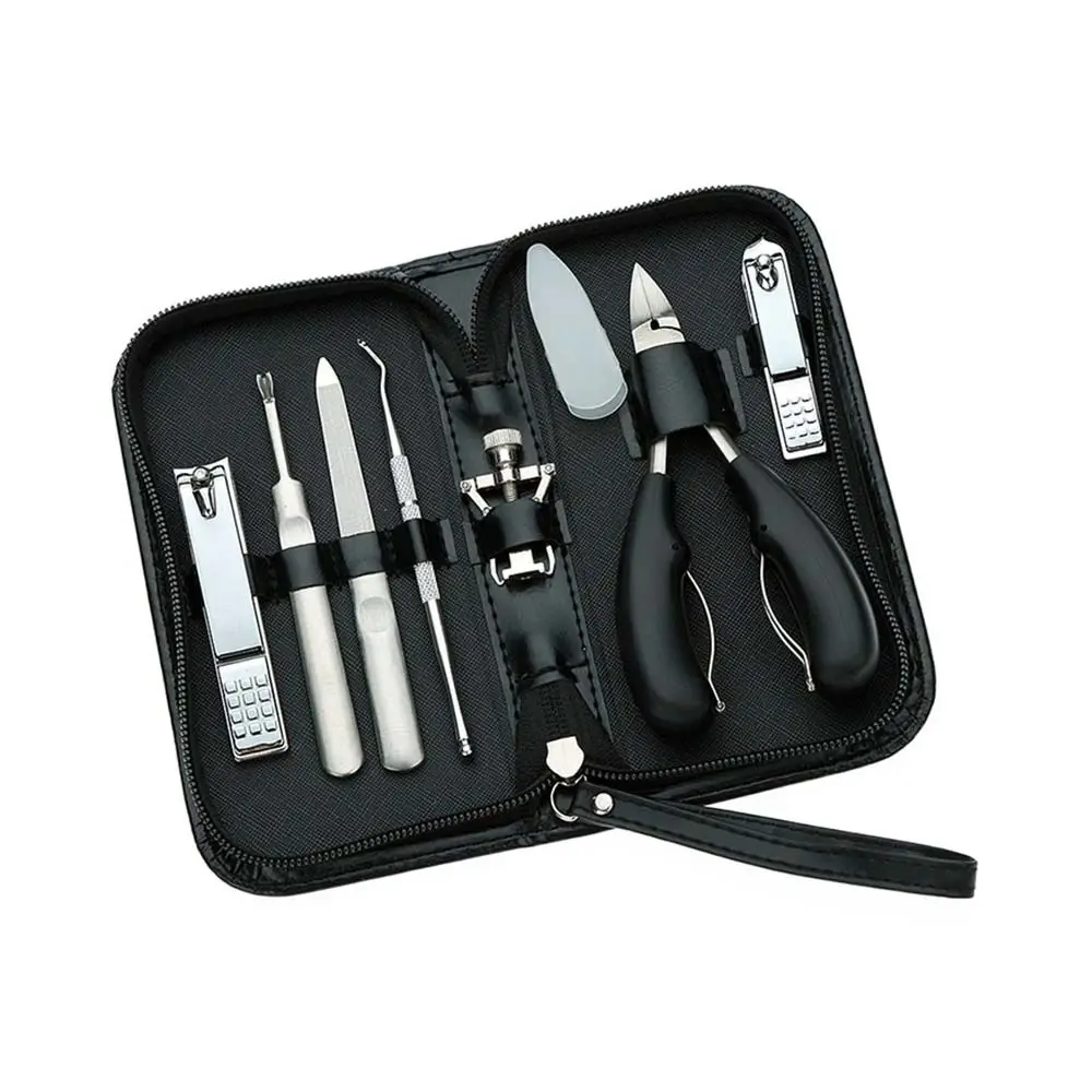Set per Manicure e Pedicure strumenti tagliaunghie in acciaio inox professionale forbici per unghie taglierina da viaggio kit