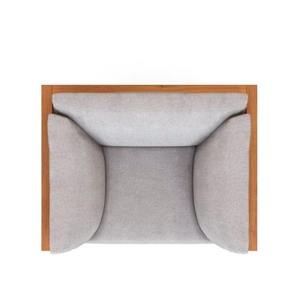 Conjunto de sofá para patio, sofá de madera de teca maciza para exteriores con patas de hierro, sofá de jardín con cojín impermeable, muebles para exteriores - Product Image 4