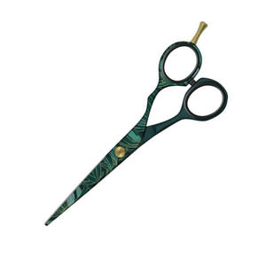 กรรไกรสำหรับร้านเสริมสวยทำจากเหล็กเคลือบผิวด้วยกระดาษที่วางนิ้วปรับได้ - Product Image 4