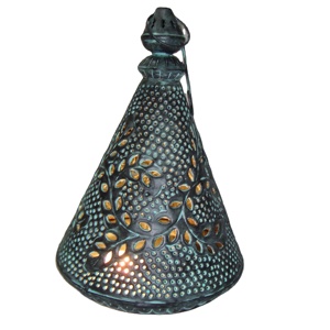Lanternes de maison et de jardin composées d'acier inoxydable et de fer et de bois avec des supports et des supports de T-light dans les finitions multiples au besoin - Product Image 1