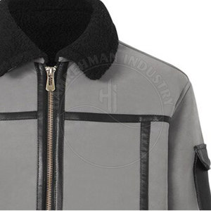 Latest Style High Street Cow Skin Wholesale Windproof Waterproof <b>Men</b> <b>Shearling</b> <b>Jacket</b> Best Selling - Product Image 6