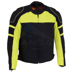 Chaqueta de Motociclista de Malla Blindada para Hombre, Color Negro, Cortavientos, Transpirable, Chaqueta de Motociclista con Ventilación, Negro-Neón-Verde - Product Image 1