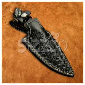 Cuchillo de hoja fija de acero D2 hecho a mano, hermoso cuchillo de caza para acampar, Funda de cuero, mango de Micarta, regalo para él OEM - Product Image 5