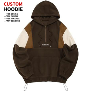 Sudadera con Capucha Oversize de Forro Polar con Cierre de 1/4 OEM para Invierno, Unisex, de Alta Calidad, Ecológica, Diseño Urbano, Personalizable - Product Image 3