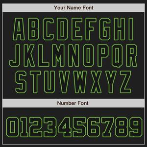 เสื้อเบสบอลแฟชั่นแยกส่วนสีขาว-ดำนีออนสีเขียวแท้ออกแบบได้ตามต้องการ - Product Image 5