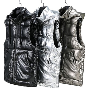 Chaleco acolchado con aislamiento ligero empacable para hombre, abrigo cálido de invierno, chaqueta sin mangas, chaleco brillante para hombre - Product Image 3