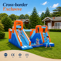 Toboggans aquatiques en gros en stock pour enfants, idéaux pour le jardin à domicile et les jeux d'été, avec zone de saut, piscine et château gonflable