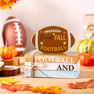 Fútbol y otoño Y'all Letrero de madera Bandeja escalonada de madera Decoración Otoño Libros apilados Decoración Otoño Granja - Product Image 3