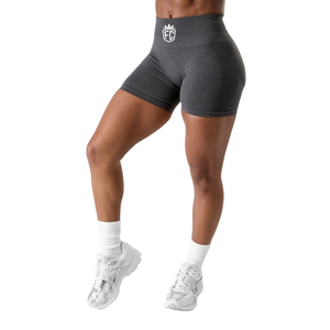 Shorts Deportivos de Cintura Media sin Costuras para Mujer, Color Gris Oscuro, Elásticos, de Compresión, para Entrenamiento, Fitness, a Prueba de Sentadillas - Product Image 2