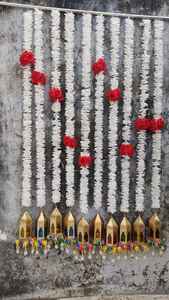 <b>Vintage</b> Mughal-Inspired Metal Hanging <b>Lamp</b> with Floral Garland Decorative Lantern for Eid Diwali Wedding & Festive Event Decor - Product Image 5