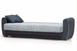 Convertible Storage Sofa <b>Bed</b> Solid Wood Frame Click Clack Mechanism European Style Fabric Upholstery Eco-Friendly Extendable - Product Image 3