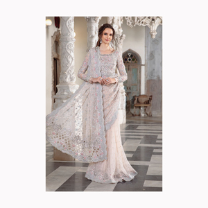 2024 vente chaude pakistanais indien travail manuel en mousseline de soie robe de mariée Salwar Kameez costume Lehenga Choli - Product Image 1