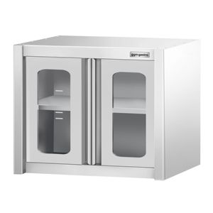 Commercial Stainless Steel Wall Cabinet / Kitchen Cupboard - 800x400x650mm - with <b>Glass</b> <b>Hinged</b> <b>Doors</b> - Product Image 6