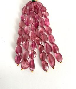 ลูกปัดรูเบลไลต์ธรรมชาติทรงกลม 6 เส้น สำหรับทำเครื่องประดับอัญมณีชั้นดี - Product Image 2