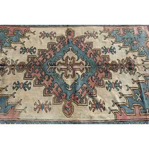 Alfombra de 7x9 pies, Alfombra Grande Vintage, Alfombra Azul Sólida - Product Image 4