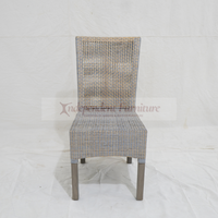 Chaise de salle à manger en rotin et bois massif gris, vente en gros, mobilier pour la maison, la salle à manger, le bar, l'appartement, l'hôtel, le café, la station balnéaire, la villa