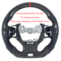 Combinaison de volant de voiture en fibre de carbone personnalisée de style course pour Lexus IS RC NX GSF 16-24 sans fonction de chauffage