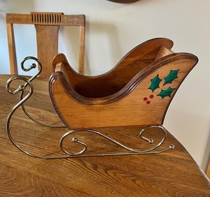Trineo de madera de nueva llegada para suministros de decoración navideña al aire libre y otras Navidades - Product Image 1