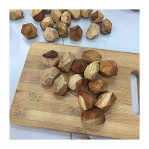 Juguete apilable de roca de madera Montessori hecho a mano, piedras de equilibrio de Roca de madera duraderas para niños habilidades motoras creativas - Product Image 3