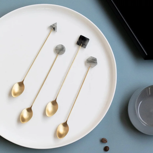 304 Customized Geometric Nordic Shape Metal Luxury Long Handle Tea <b>Coffee</b> <b>Spoon</b> in Wholesale Price - Product Image 5