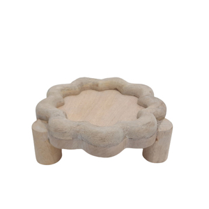 Soporte de pastel de forma redonda de madera personalizado acabado natural para boda fiesta de cumpleaños soporte de exhibición al por mayor a granel - Product Image 5