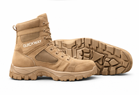 Bottes habillées en cuir imperméables à lacets pour hommes, marron, à tige haute, pour usage formel et extérieur, Quick Way Industries