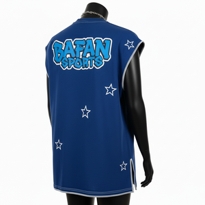 Camiseta sin Mangas para Mujer, Estilo Urbano, Tela de Poliéster Suave de Primera Calidad, Estilo con Paneles Laterales en Tono Azul, Logotipo Personalizado, Camisetas de Algodón para Mujer - Product Image 4