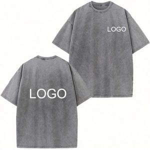T-shirts vintage surdimensionnés personnalisés de haute qualité délavés à l'acide T-shirts graphiques imprimés pour hommes en 100% coton épais - Product Image 1