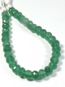 Đẹp 8-9 mét màu xanh lá cây dâu tây thạch anh rondelle Loose đá quý Hạt 8 "Strand tự nhiên mặt cắt Top Grade Nam Phi - Product Image 2