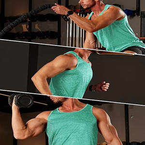 เสื้อกล้ามวิ่งแขนกุดของผู้ชายเสื้อกล้ามระบายอากาศได้ดีเสื้อกล้ามออกกำลังกายกล้ามเนื้อถักนิตติ้งสำหรับใส่ไปยิมฟิตเนส - Product Image 4