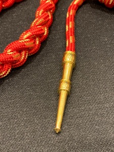 High Quality Handmade Interwoven Red and Gold Shoulder Cord 1 Knot 1 Brass Tip <strong>Twisted</strong> Red Gold <strong>Threads</strong> - Product Image 2