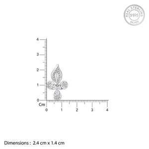 ต่างหูเม็ดเดี่ยวดอกไอริสสีเงินเซอร์คอนชุบทองโรสโกลด์ลวดลายเรขาคณิตน่ารักสำหรับงานแต่งงานของขวัญงานหมั้น - Product Image 6