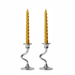 Ensemble de 2 bougeoirs coniques en cuivre moderne, bougeoirs en fer forgé à la main pour la décoration de table à manger, utilisation élégante à la maison ou pour un mariage - Product Image 5