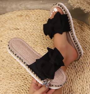 Jute tissé écologique dégradable hôtel pantoufles jetables textile à la maison unisexe - Product Image 4