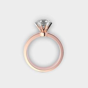 Bague solitaire en diamant de laboratoire avec pierre brillante taillée de 8 mm, parfaite pour les fiançailles et les mariages, conçue pour les femmes, modèle El - Product Image 3