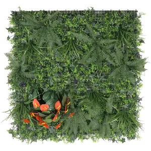 Антиуф зеленая стеновая панель для растений из листвы самшита, изгородь, искусственная трава, стена для внутреннего наружного Pq7 Shein, оптовая продажа, 100*100 см