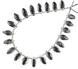Top qualité beau brin naturel clair Quartz pierre précieuse à facettes Marquise forme Briolette perles faisant des bijoux - Product Image 1