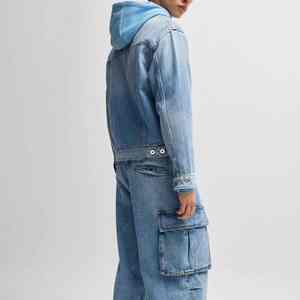 Chaquetas pesadas de mezclilla personalizadas en algodón y poliéster Chaquetas de mezclilla Conjunto de jeans Chaquetas universitarias de jeans de invierno en algodón - Product Image 5