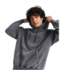 Sudaderas con capucha de lavado ácido para hombre, nuevo diseño, patrón de impresión alta, cuello con capucha, característica de talla grande, fabricante de tarifa mayorista personalizada de invierno - Product Image 1
