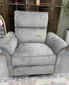 Gray Velvet Transitional Manual <b>Recliner</b> <b>Chair</b> with Cushion Back - Product Image 3