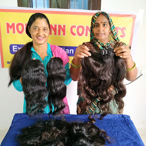 100% máquina virgen cruda sin procesar doble trama Bodywave templo indio extensiones de cabello humano onda Natural disponibilidad al por mayor - Product Image 1