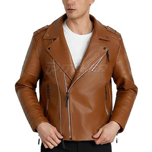 Best Quality Casual Winter Leather Jackets Zipper Closure <b>Cow</b> Skin Leather Custom Logo Printed Durable Material Customizable - Product Image 2