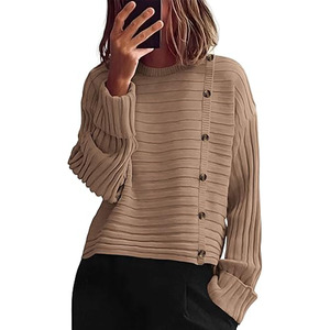 Sweat-shirt à manches longues pour femmes coupe ample design minimaliste haut surdimensionné élégant pour la mode hivernale - Product Image 3