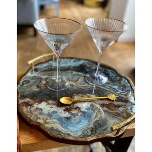 Designer Handmade Resin <b>Serving</b> Tray <b>Set</b> with Coasters, Premium Quality Food & Beverage Tray for Home Decor - Product Image 4