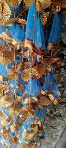 Indian Decorative <b>Net</b> Gota String Garland Trending Haldi Mehendi Sangeet Wall Hanging for Wedding Decorations - Product Image 4