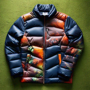 Chaqueta acolchada de sublimación personalizada con estampado completo de OEM para hombre, chaqueta acolchada de burbuja gruesa de alta calidad, superventas - Product Image 3