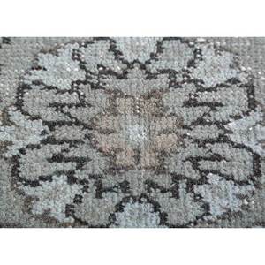 Alfombra de Lana Anudada a Mano, Color Gris Negro Vintage, Pae-1460, Nueva Alfombra Hecha a Mano para Sala de Estar, Medallón Abstracto Rectangular para el Hogar - Product Image 3